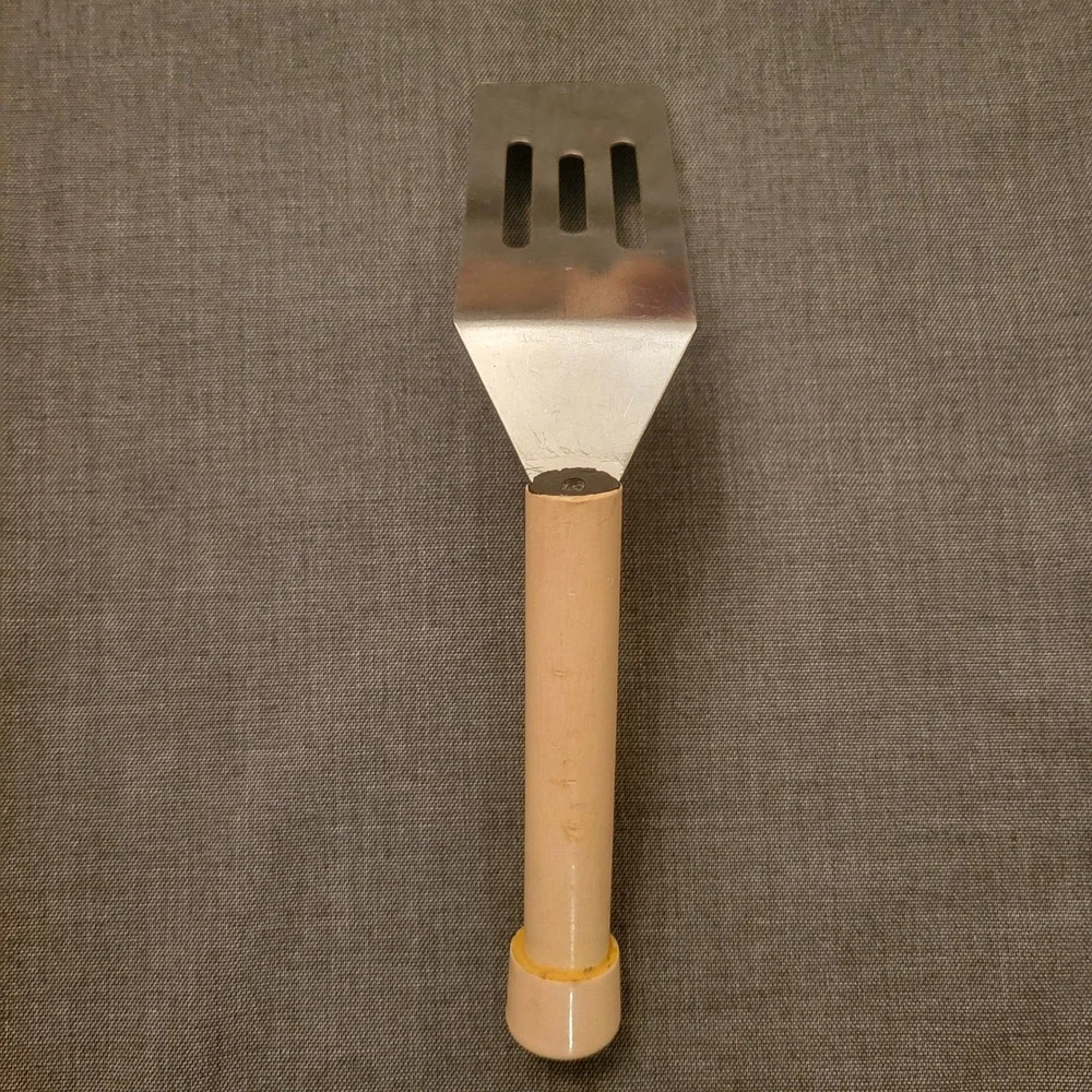 Pampered Chef Mini Serving Spatula Silver Slot Vintage Kitchen Tool Heavy Duty